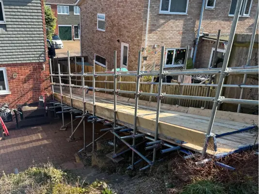 Garden scaffolding ramp project