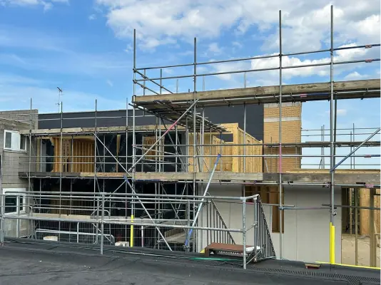Commercial scaffolding erection project